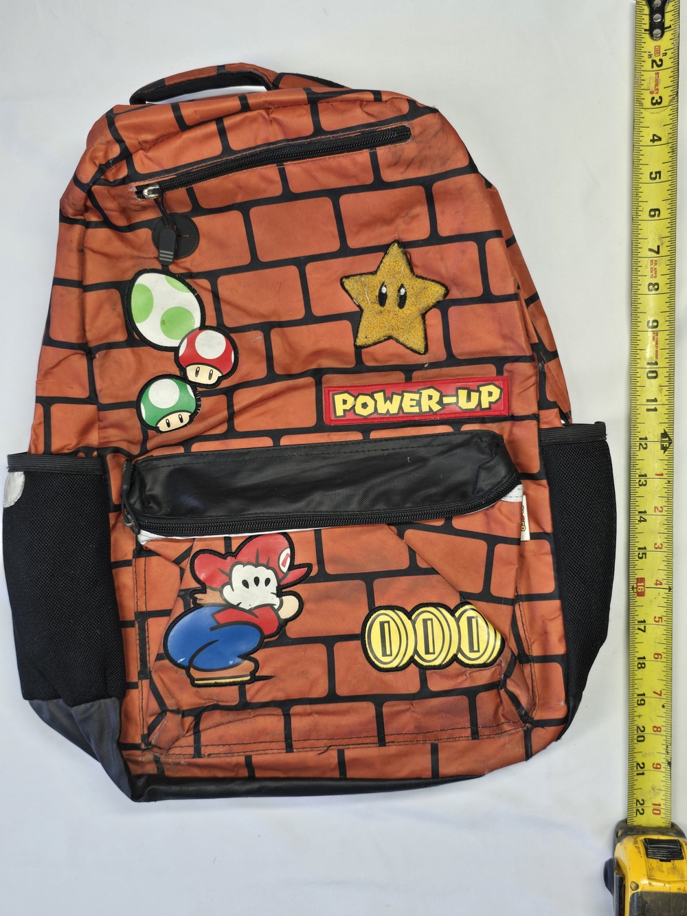 Nintendo Super Mario Bros Brick Wall Power-Up Kids Backpack
